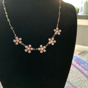 SS Flower crystals necklace